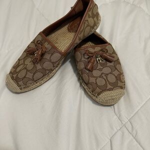Michael Kors Brown Patterned Loafers with Tassels
